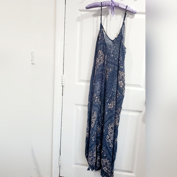 Lovestitch Boho Maxi Dress in Floral, Geometric Design, Deep V-Neck••Prairie M/L - Picture 9 of 9